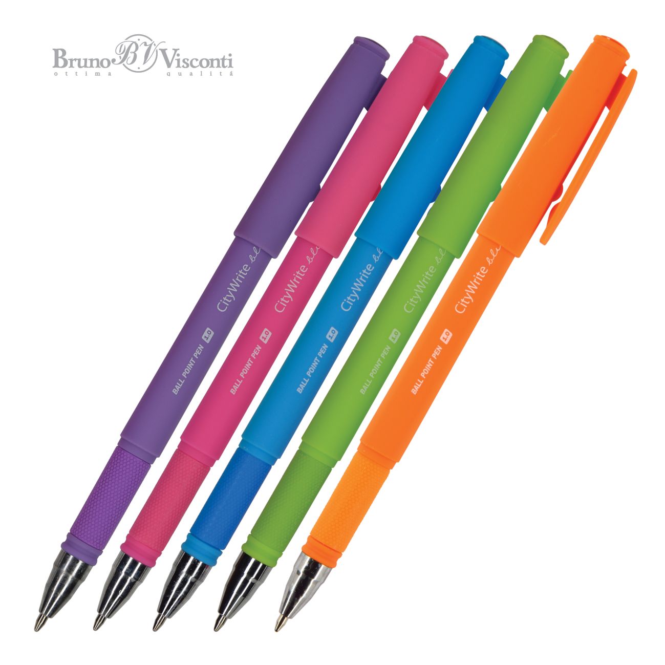 Ручка шариковая синяя BV CityWrite Special 1.0мм корп/неон