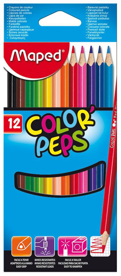 Карандаши цветные 12 цв Maped Color Peps трехгран к/к