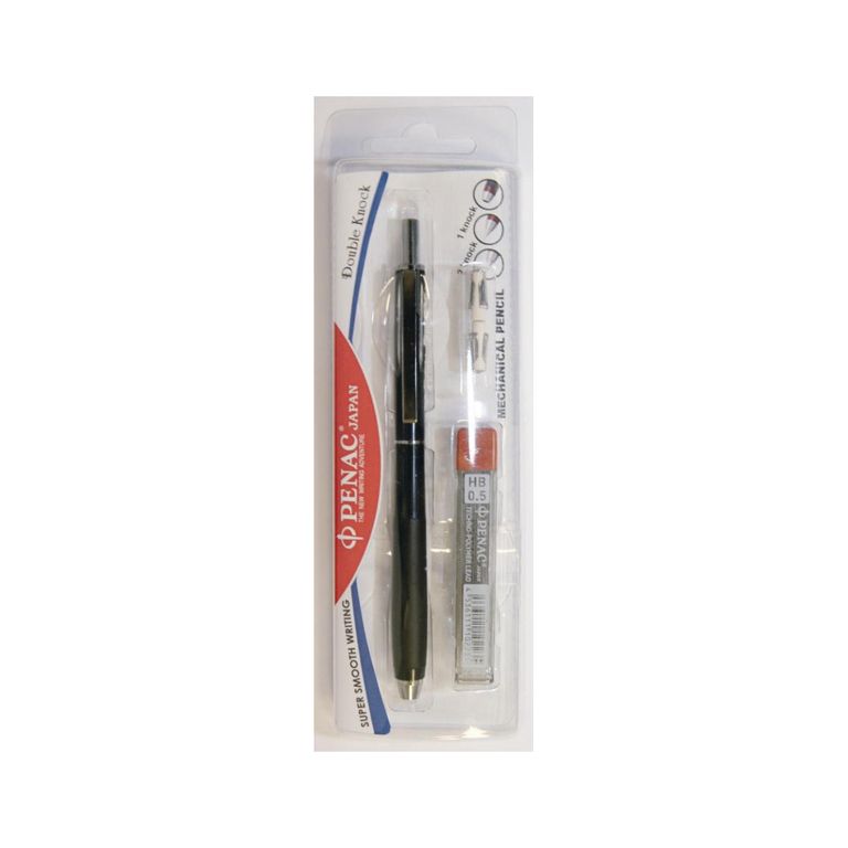 Ручка шариковая 2цв Penac + мех.стерж. + 2 ластика