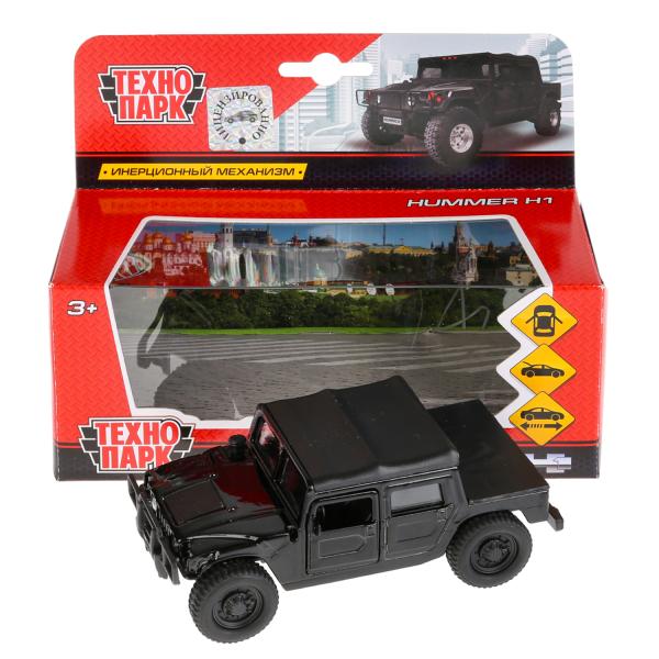Машина Hummer H1 Пикап черный 12см, открыв. двери, инерц. метал