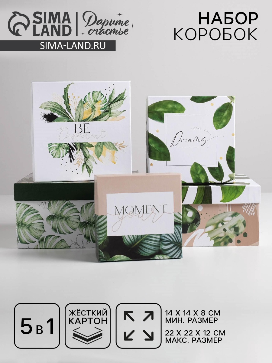 Праз Коробка квадрат Тропический 18*18*10