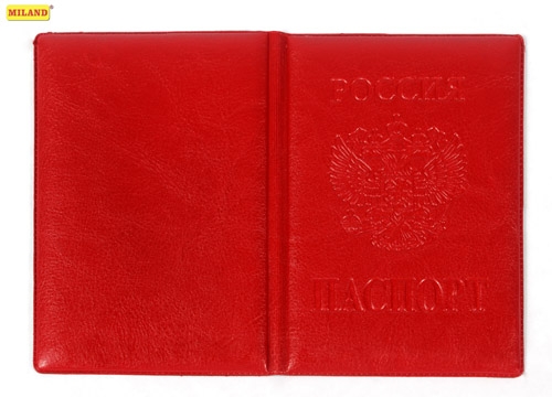 Обложка для паспорта экокожа Miland Стандарт красная
