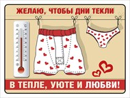 Магнит 51.13.147 Желаю, чтобы дни текли в тепле, уюте и любви (с термометро