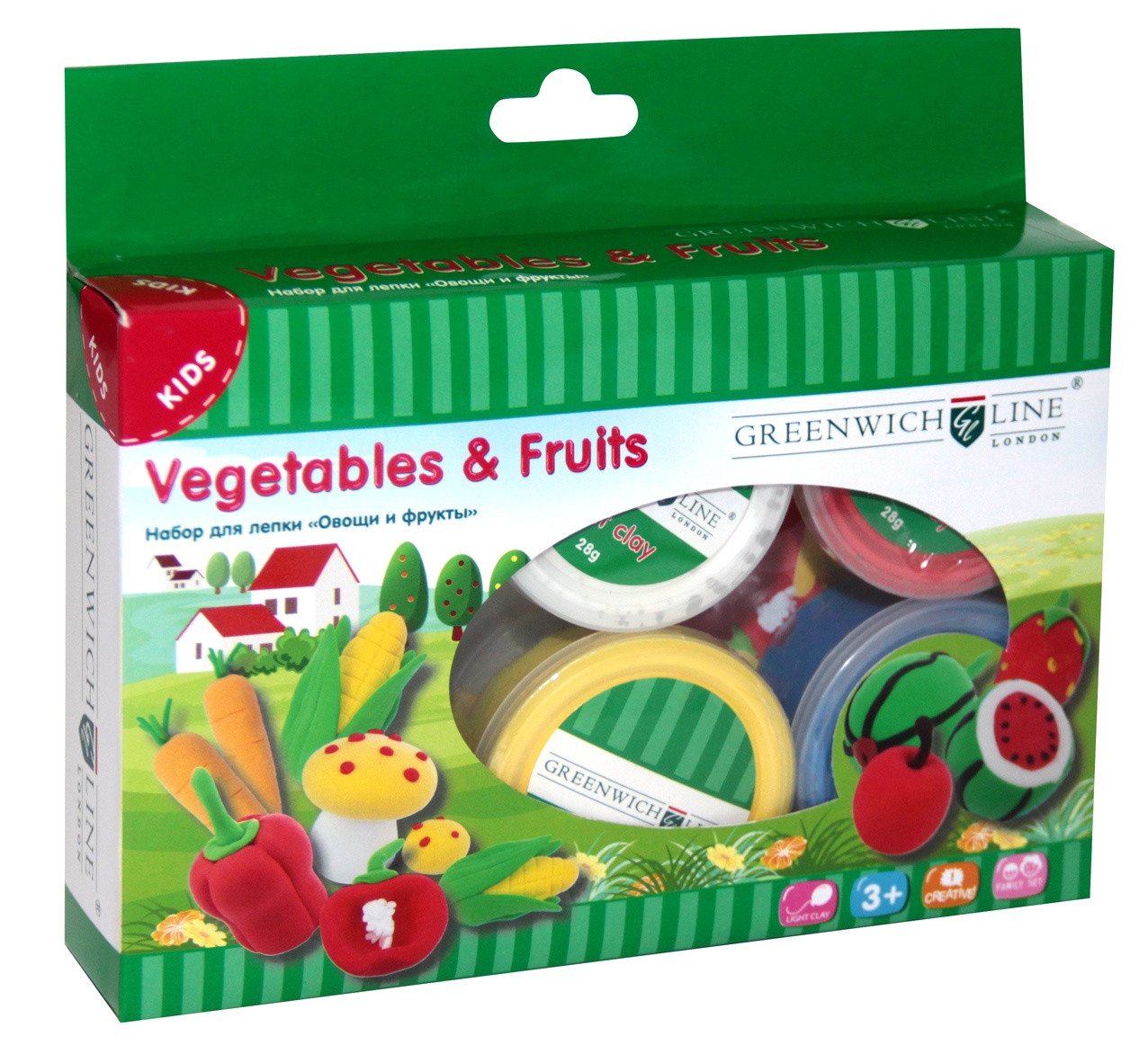 Творч Масса д/лепки 6цв Vegetables & Fruits Фрукты и овощи