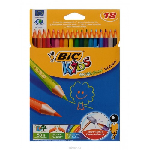 Карандаши цветные 18 цв пластик Bic Evolution 93