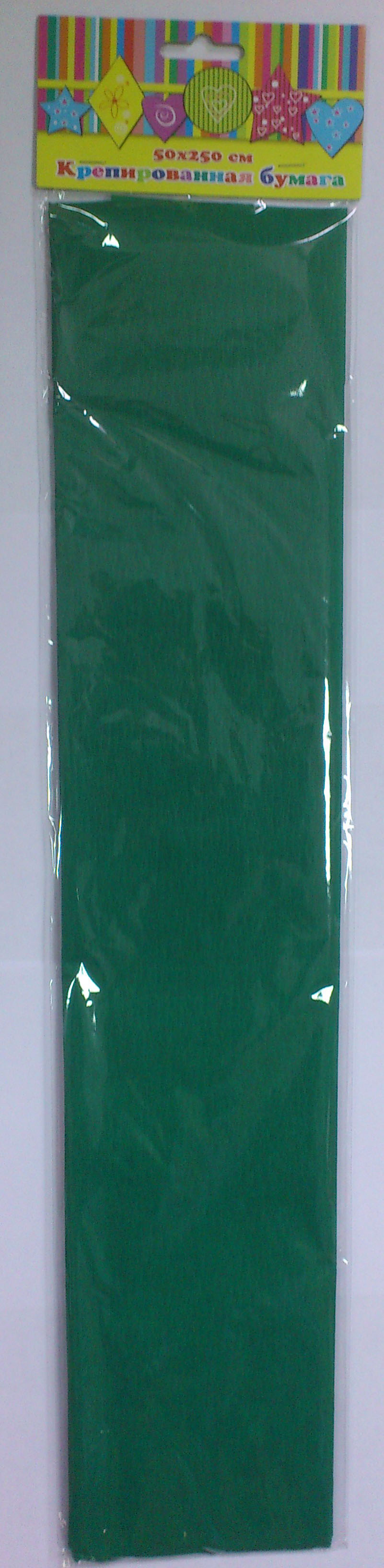 Творч Бумага креповая 50*250см зеленая