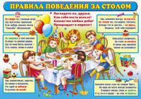 Плакат Правила поведения за столом! А2, горизонт