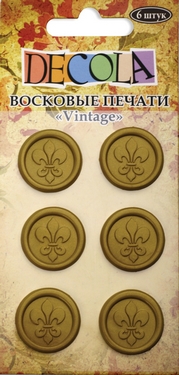 Печати-наклейки восковые Vintage 6шт