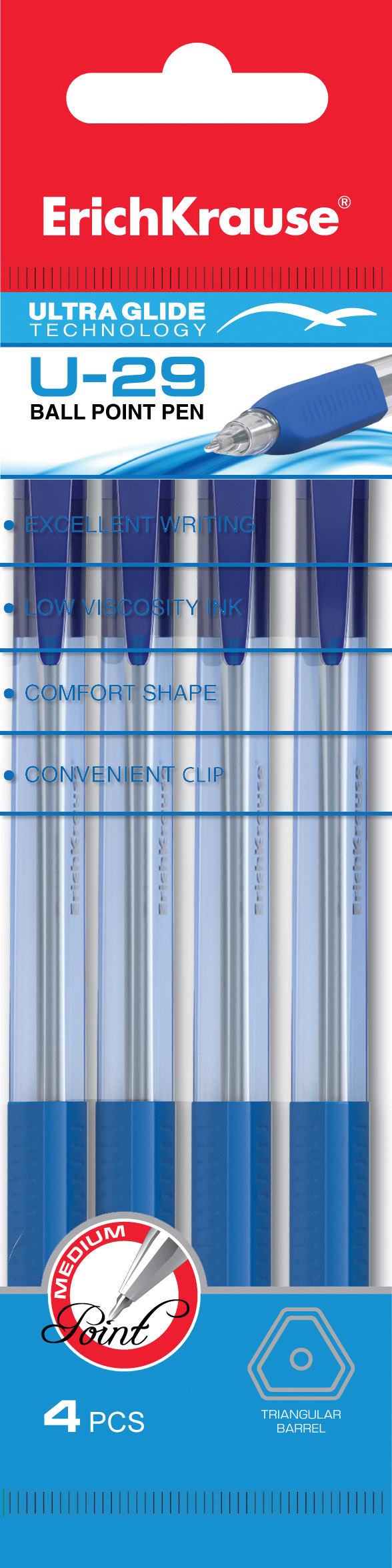Ручка шариковая синяя EK Ultra Glide Technology U-29 автомат игла