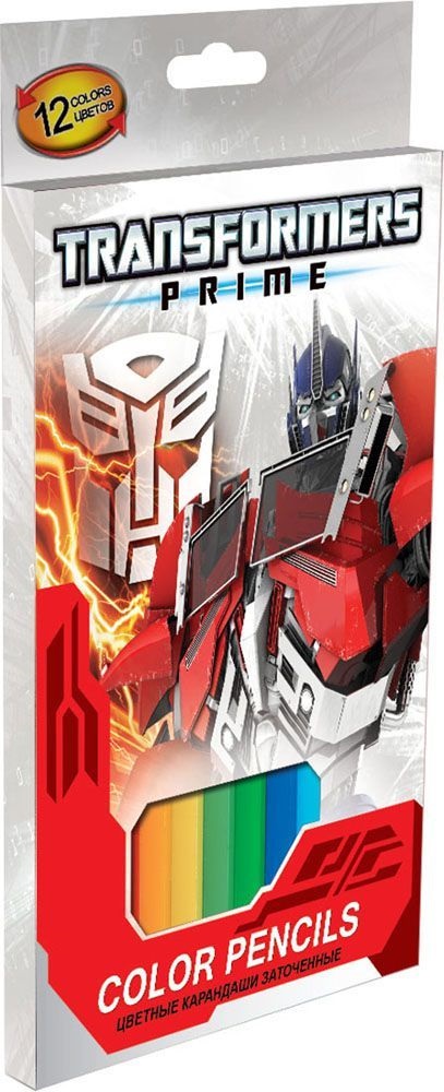 Карандаши цветные 12 цв Tranformers треуг.