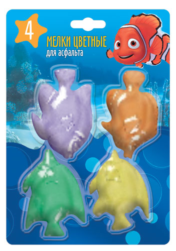 Мелки цветные 4 шт Disney Немо (рыбки)