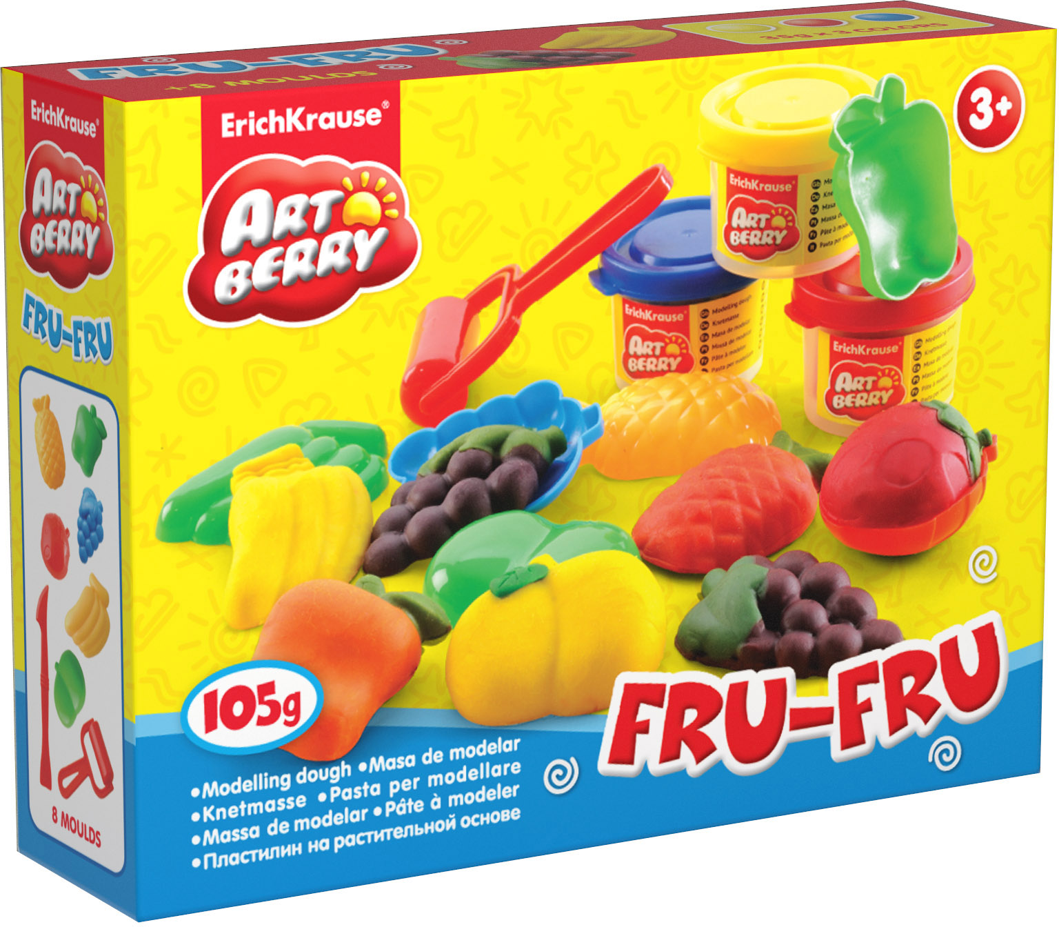 Пластилин растительный 3цв Fru-Fru 105гр