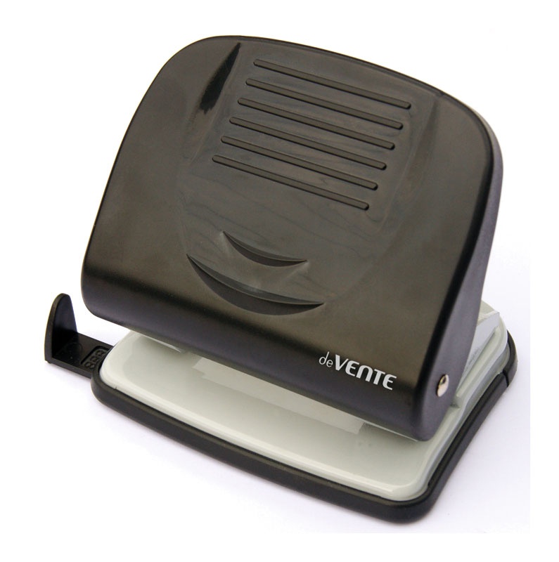 Дырокол 30л DeVente Stripe пластик. с линейкой