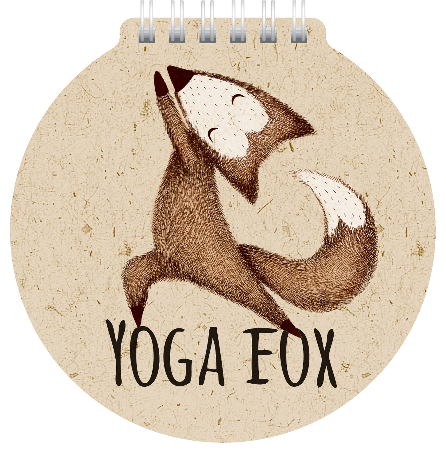 Блокнот А6 60л спир нелин Yoga fox (круглый)