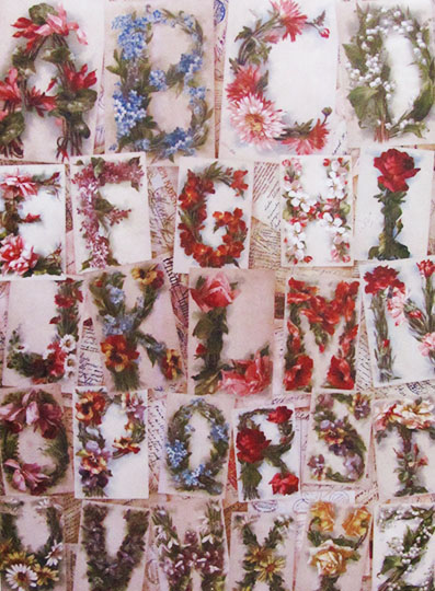 Творч Декупажная карта А4 Английский цветочный алфавит