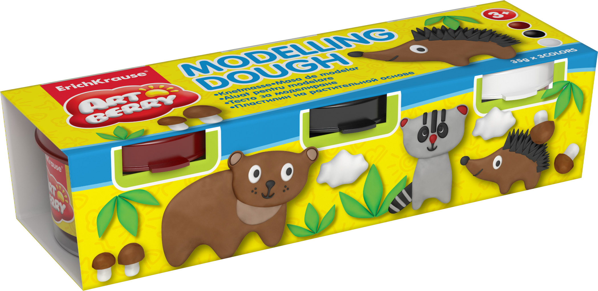Пластилин растительный 3цв Modelling Dough 35гр