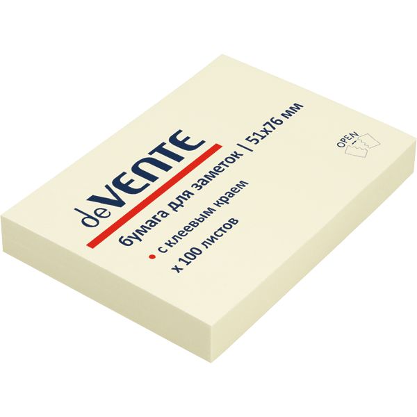 Блок липкий 51*76 100л DeVente желтая