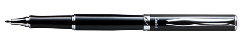 Ручка подар роллер Pentel Sterling черная 0.7мм корпус черный лакиров