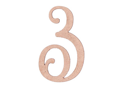 Творч Заготовка Большая каллиграфическая цифра 3 (1шт)