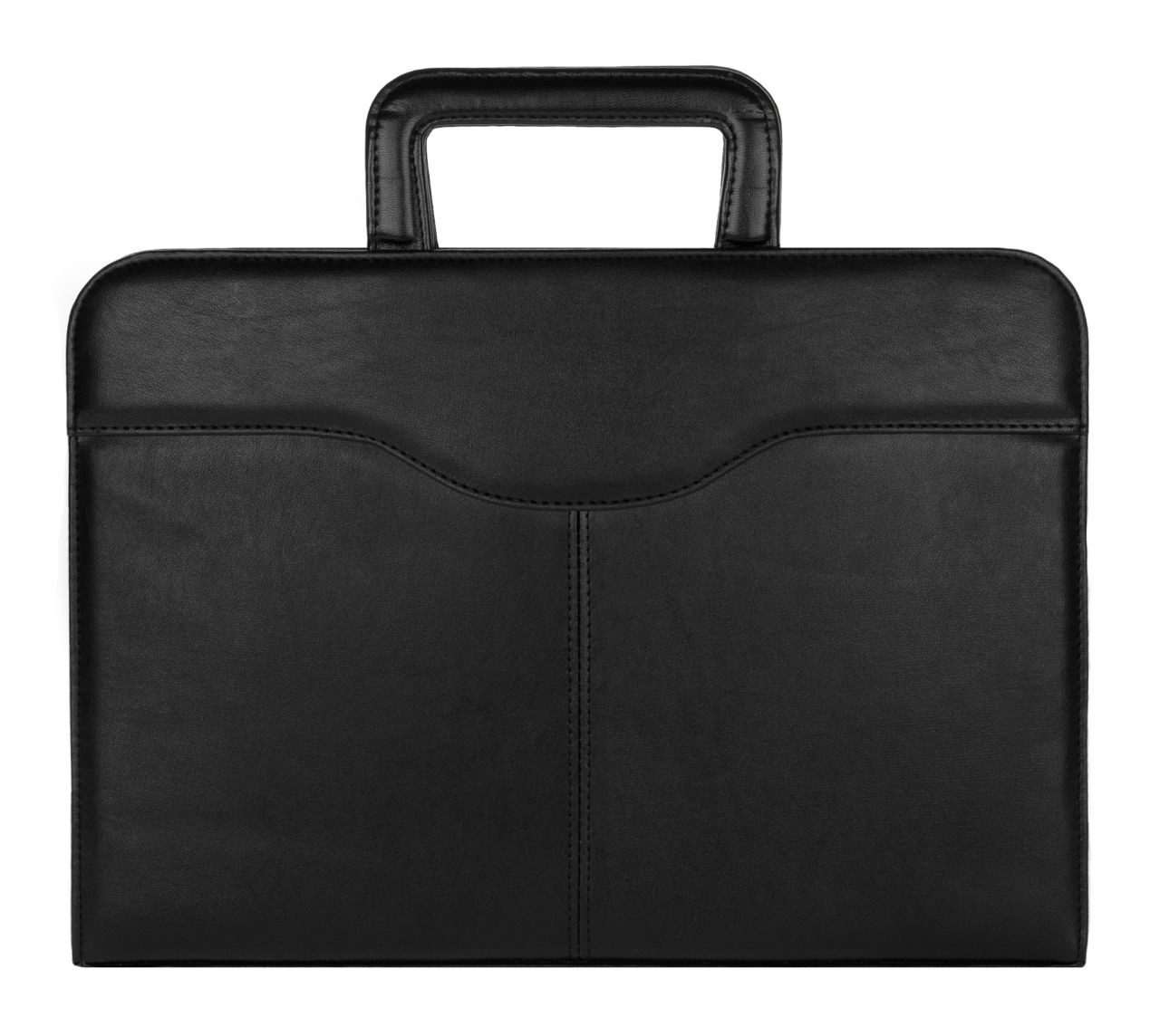 Папка кож/зам Alliance на молнии черная  с выдв. ручками