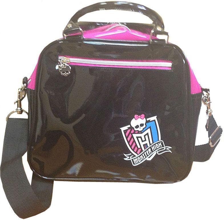 АКЦИЯ20% ккКанц Сумка молодежная Monster High Lattice черная лаковая с ручк