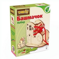 АКЦИЯ19 Игр Конструктор деревянный Вуди Карандашница Башмачок 9эл