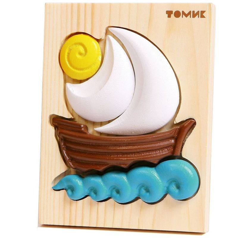 АКЦИЯ19 Игрушка деревянная Пазл-картинка объемная Кораблик