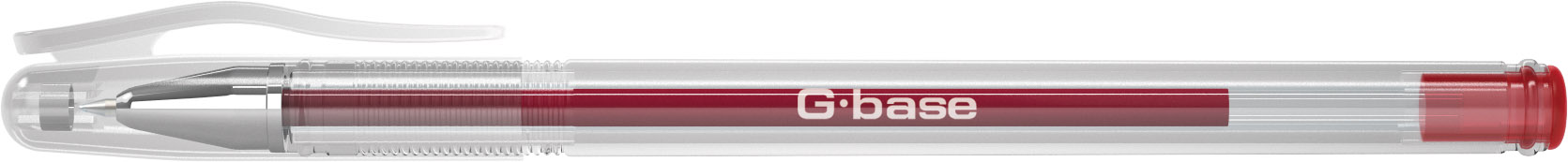 Ручка гелевая красная EK G-Base 0,5мм прозр. корпус