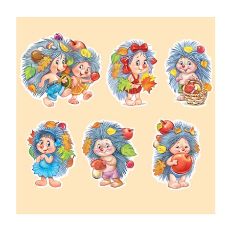 Набор 29.144.00 Ежики! украшения, 6 дет, двустрон. скотч