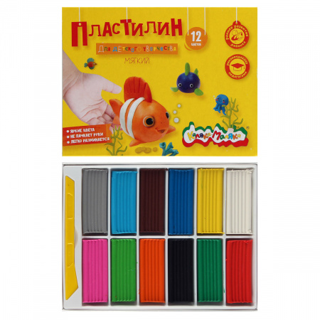 Пластилин 12 цв Каляка-Маляка восковой 180г