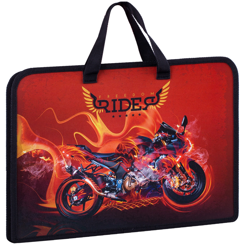 Сумка А4 пластик AS Fire speed. Мотоцикл на молнии 75мм