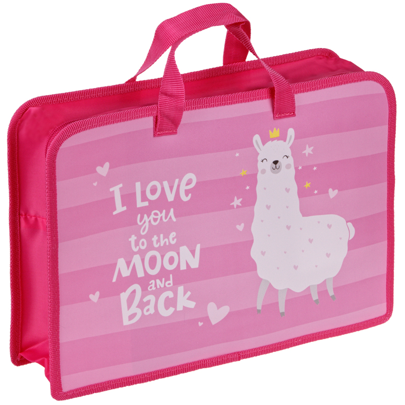 Сумка А4 пластик AS Love lama на молнии 60мм