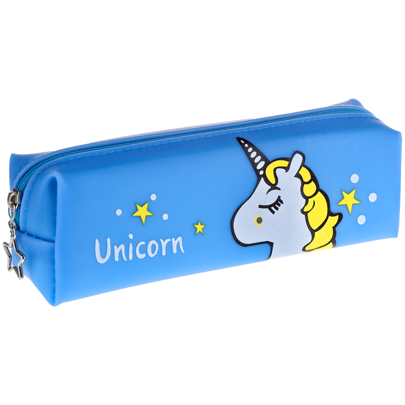 Пенал-косметичка силикон AS Unicorn blue 205*60*45