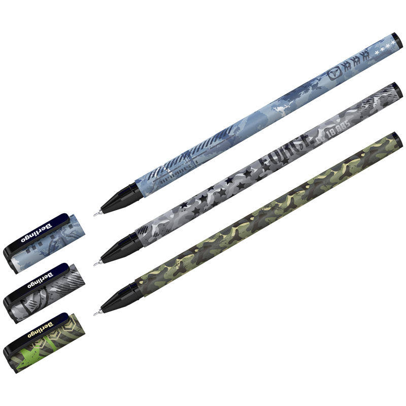 Ручка шариковая синяя Berlingo 0,7мм принт