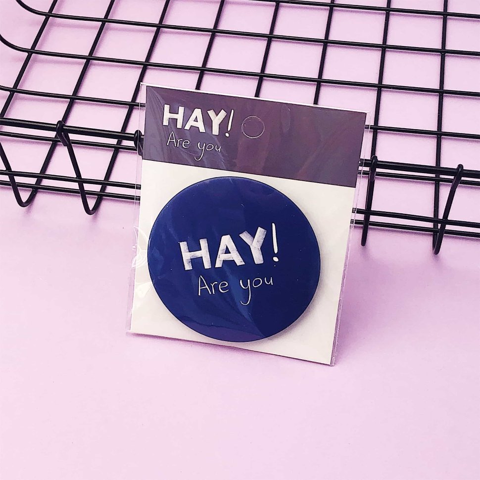 Сувенир Зеркало круглое Алеф HAY blue d=7см