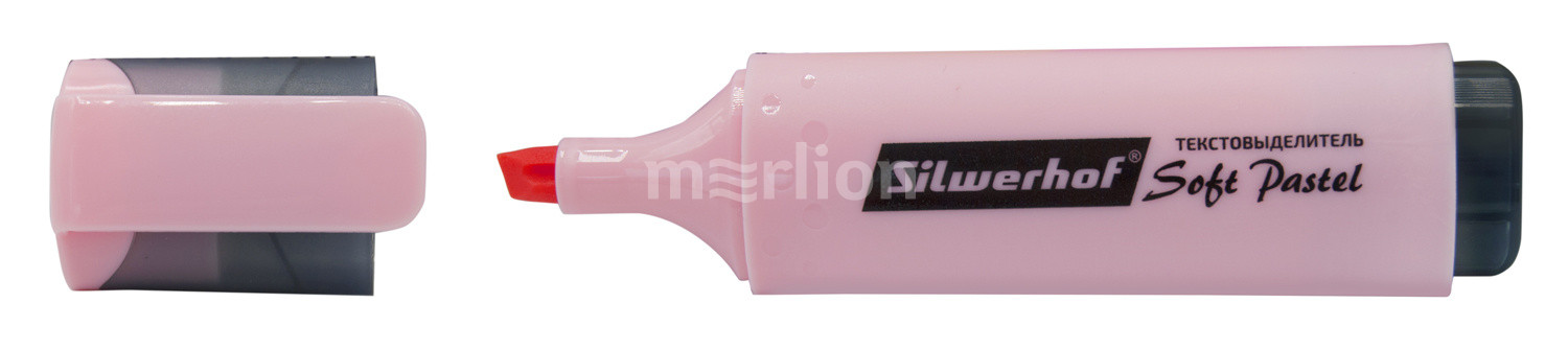 Маркер-выделитель розовый 1-5мм пастель