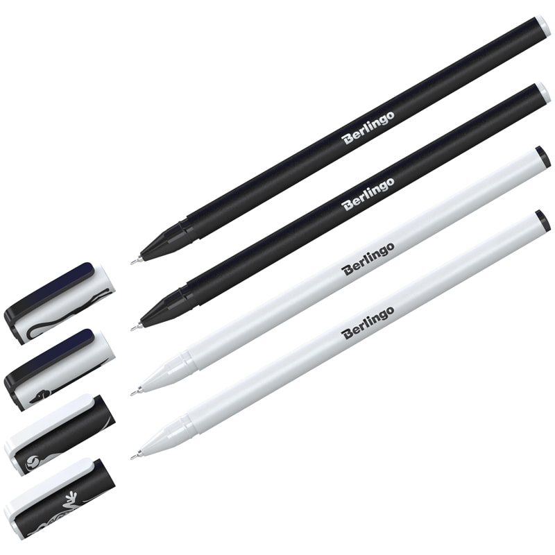 Ручка шариковая синяя Berlingo 0,7мм принт ассорти