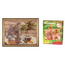 Творч Мозаика из пайеток на холсте 30*40 У самовара