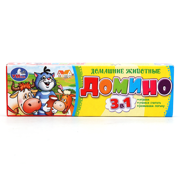 Игра Домино Простоквашино Домашние животные 3 в 1 пластмас.