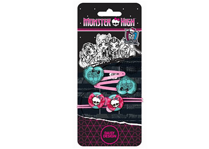 АКЦИЯ19 Набор аксессуаров для волос Monster High Scull (2 зажима +2 рез.) +