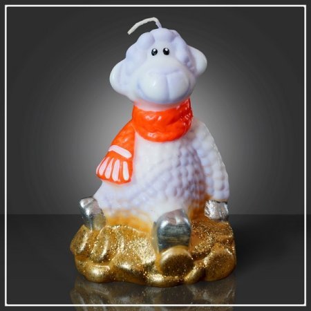 НГ Свеча Барашек в шарфе