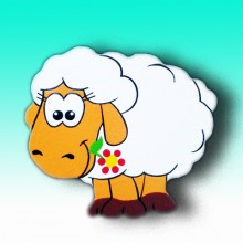 НГ Магнит Задумчивая овечка 11см