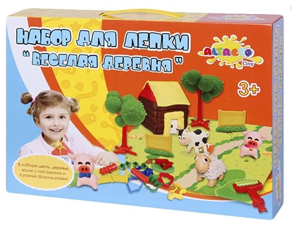 Творч Набор д/лепки Веселая деревня (6 цветов, по 85 г.)