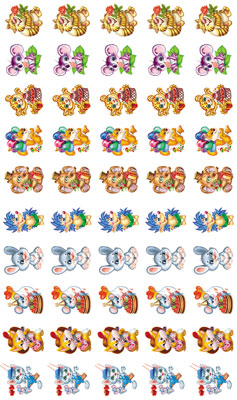 Наклейки НМ-007739 Веселые зверята лак