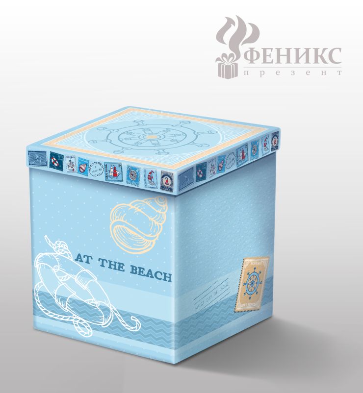 Пуф складной для хранения Морской (38*38*38см)