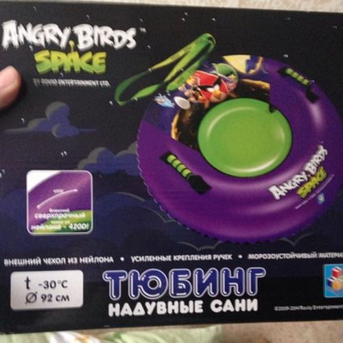 АКЦИЯ19 Игрушка Тюбинг - надувные сани Angry Birds 92 см. (камера, чехол) с