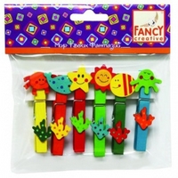 Творч Прищепки Морской мир 6шт дерево 72*10мм