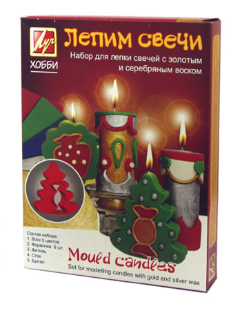 Творч Набор Лепим свечи НГ (с золотым и сереб. воском)
