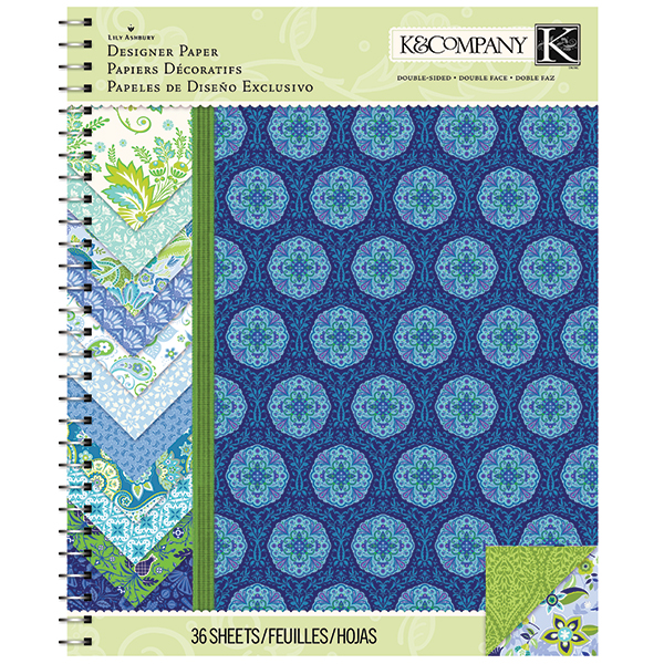 Творч Бумага д/скрап mix 21,5*27,9 36л спир Сад Индиго