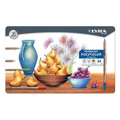 Карандаши цветные 36 цв Lyra Polycolor худ. с эфф. масл паст. мет/уа